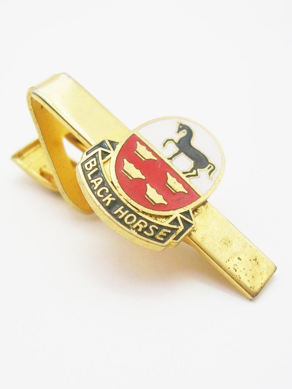 Vintage Tie Clip Bar Black Horse Enamel Crowns Crest classic Men Suit Accessory